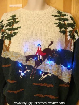 Need to Buy Christmas Sweaters? Horse Riding Light Up Sweater