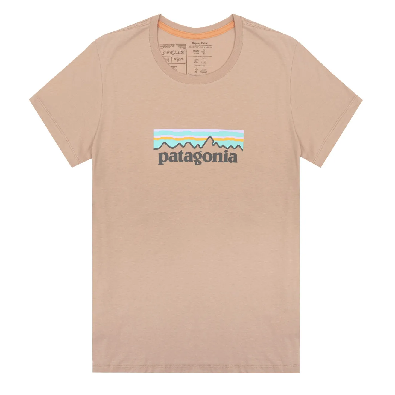 Patagonia Womens Pastel P-6 Logo Organic Crew T-Shirt Pamp Tan