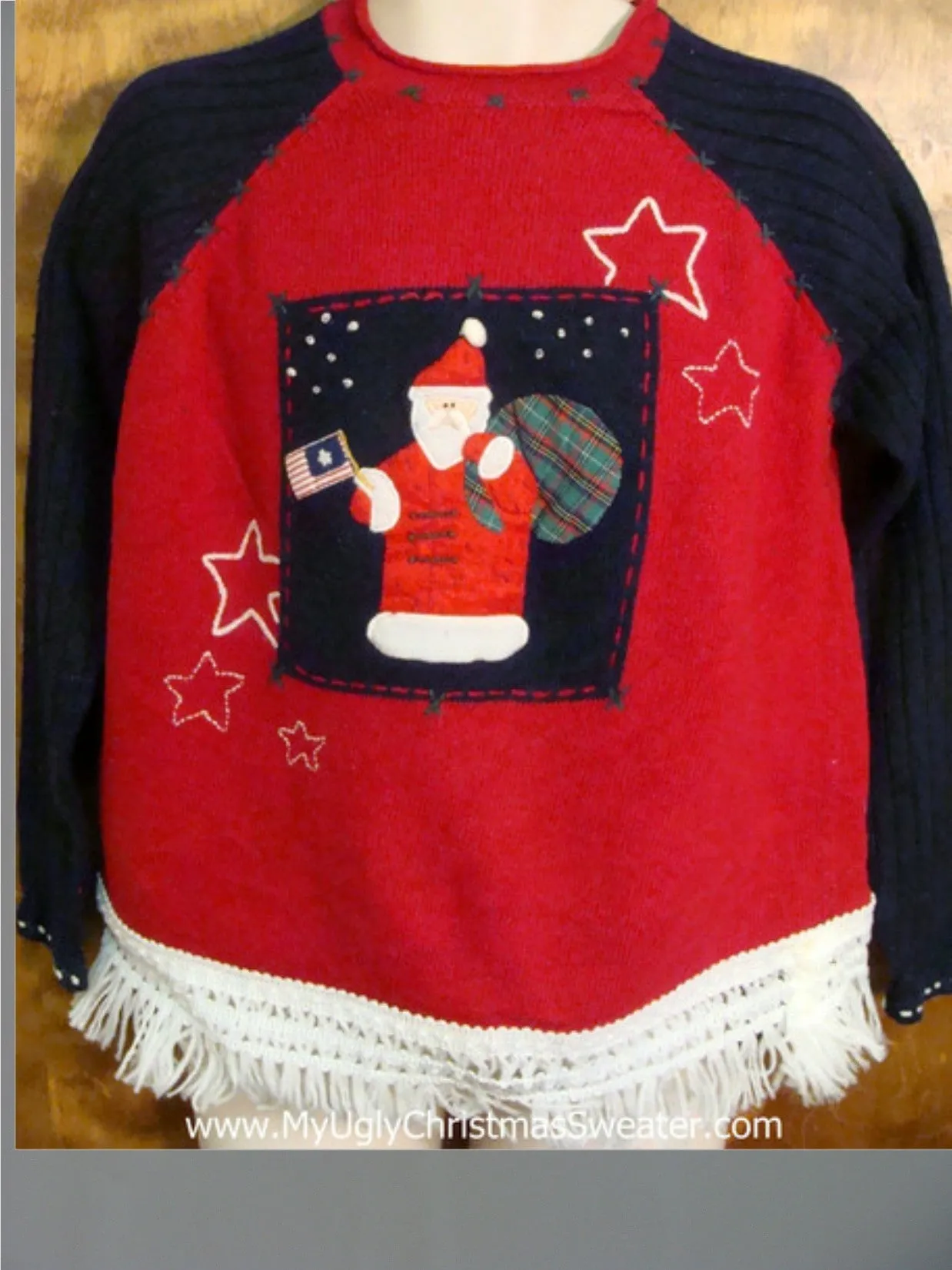 Patriotic Santa Ugly Christmas Jumper