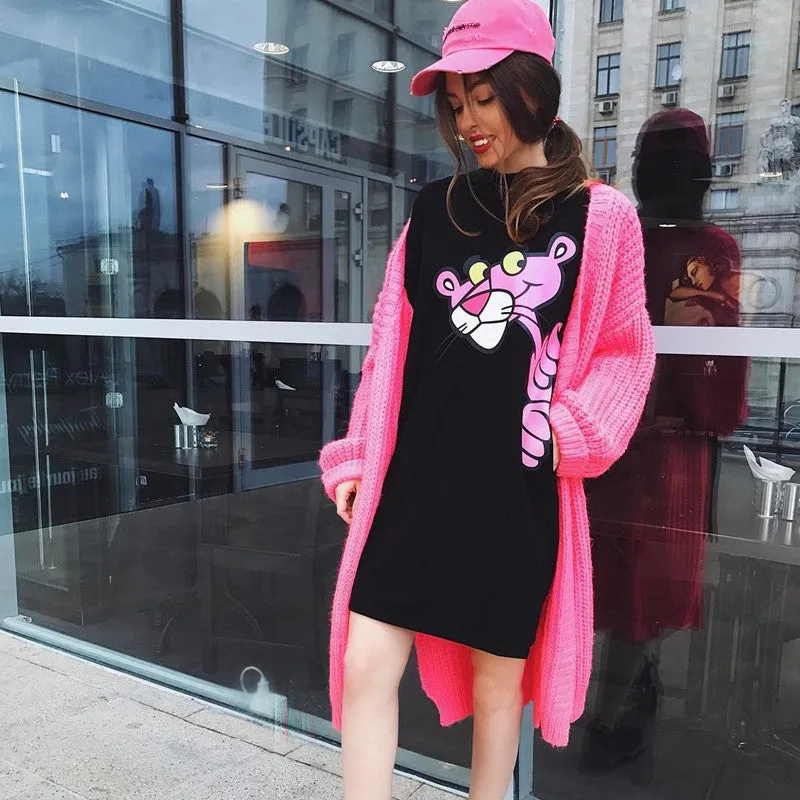 Pink panther 3D fashion tshirt dress