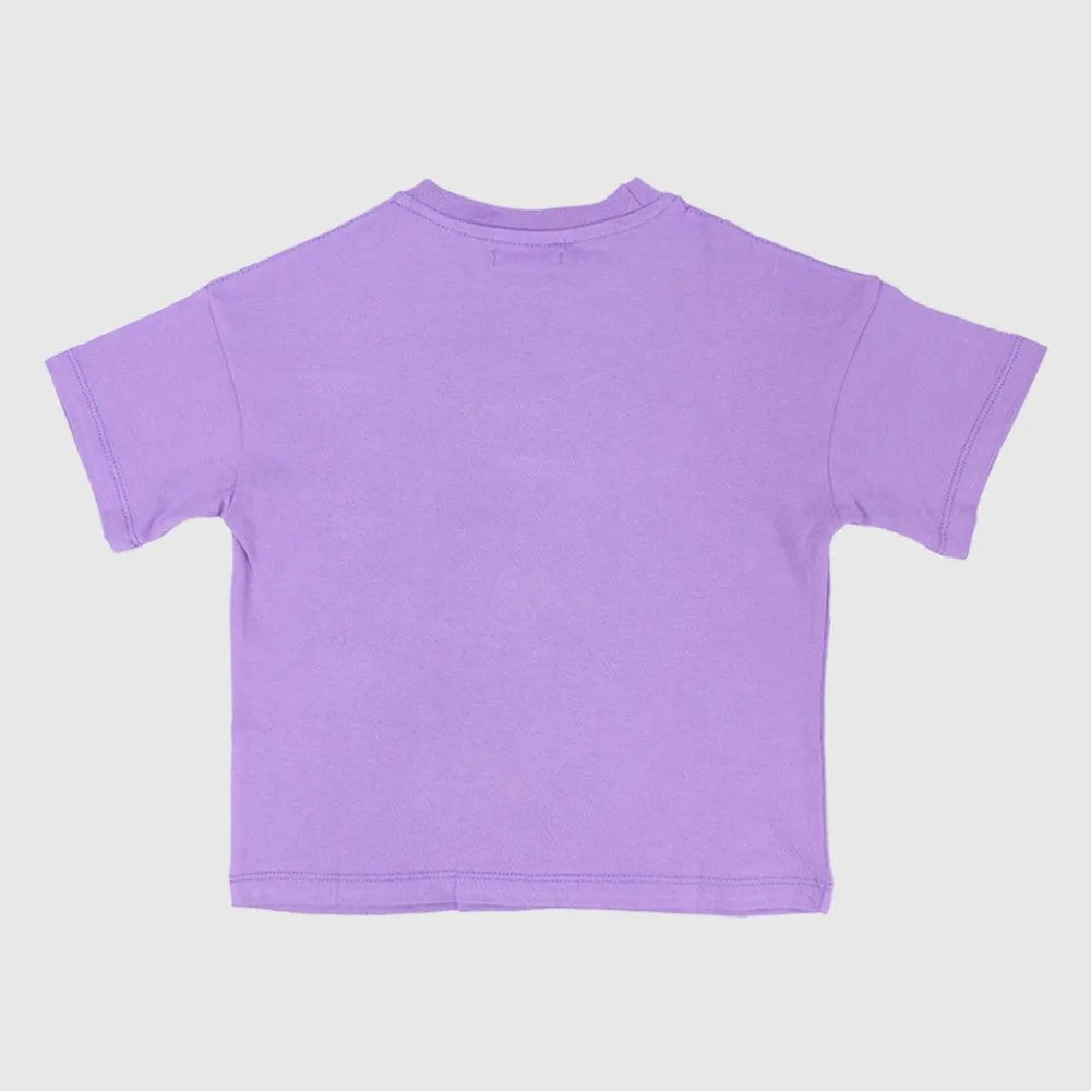 Purple Flowery Short-Sleeved T-Shirt