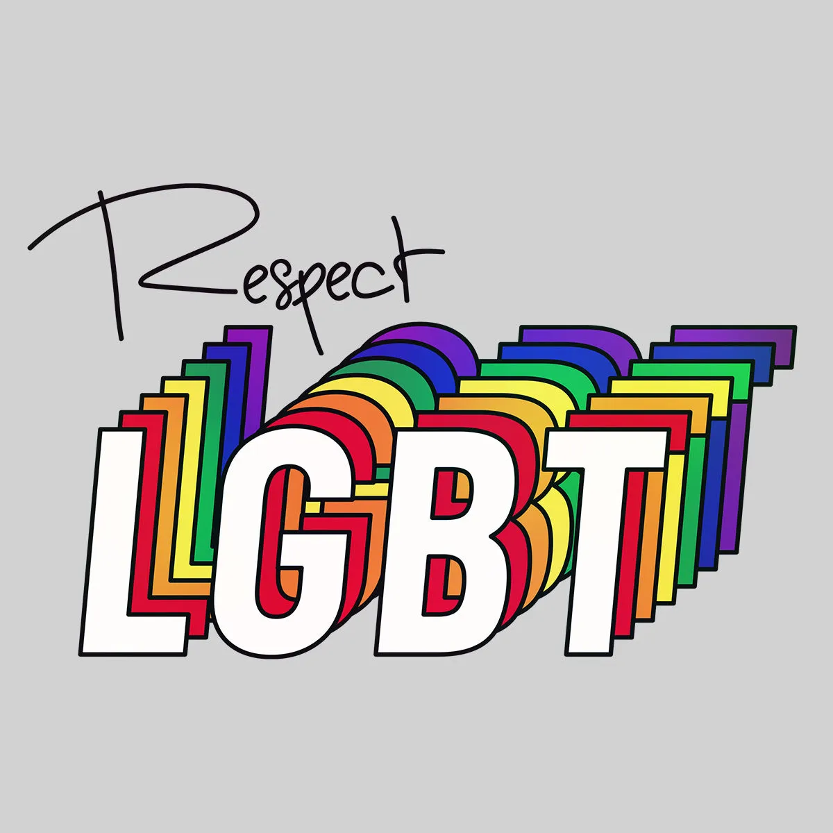 Respect LGBT Community Rainbow Gay Lesbian Festival Straight Bi Pride T-shirt