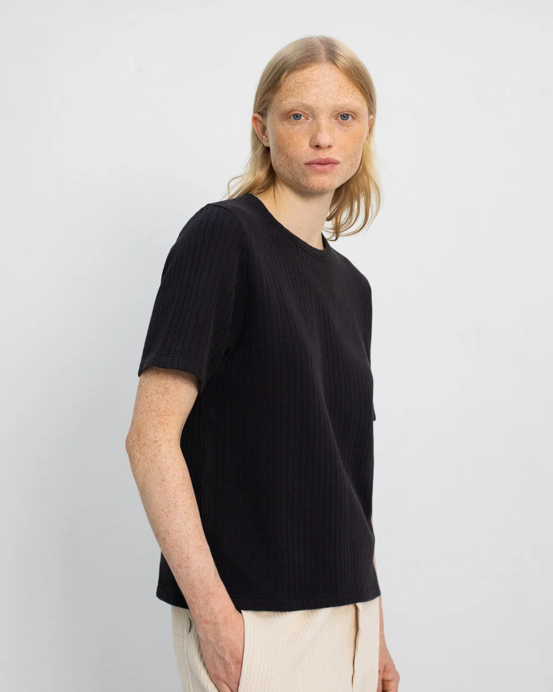 Ribbed Unisex T-Shirt Black