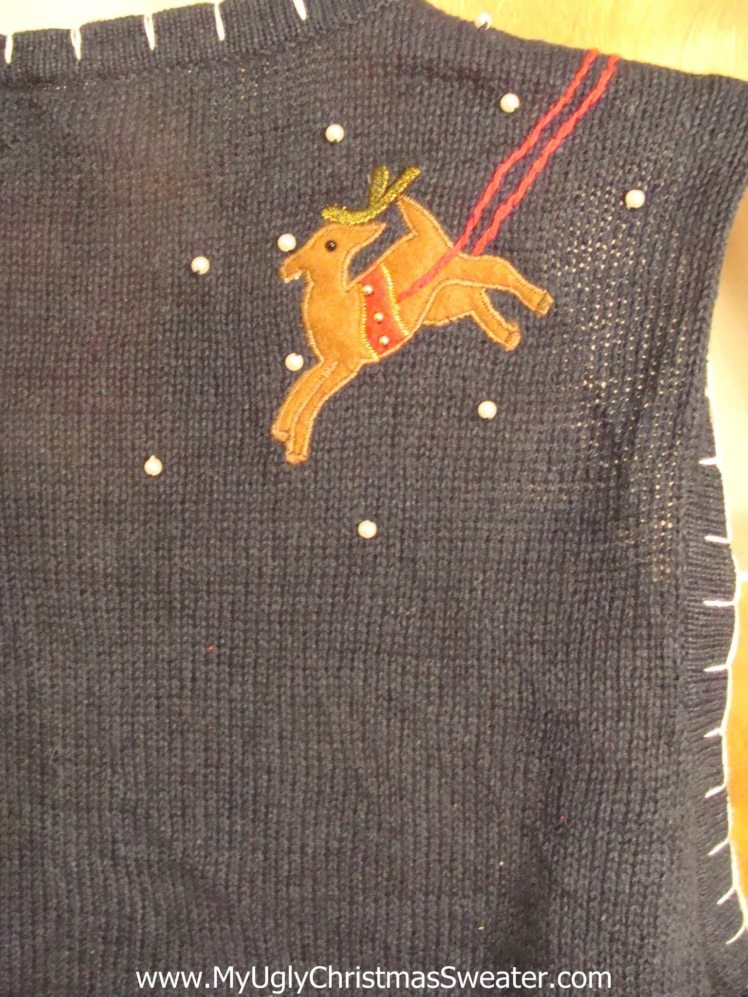 Santa Flying Up Funny Christmas Sweater Vest