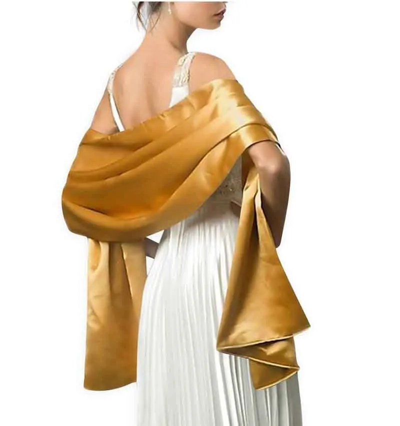 Satin Shawls for Evening Dresses Bridal Party Special Occasion