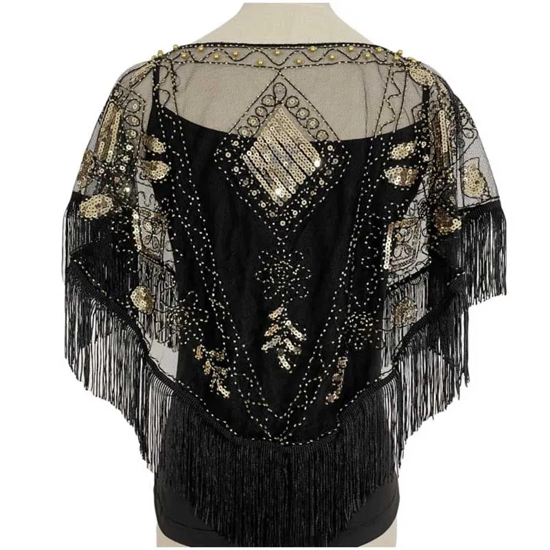 Sequin Shawl Wraps Evening Cape Scarf for Wedding Party