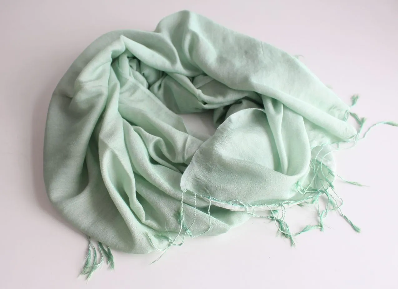 Silky Wedding Greenery Water Pashmina Stoles