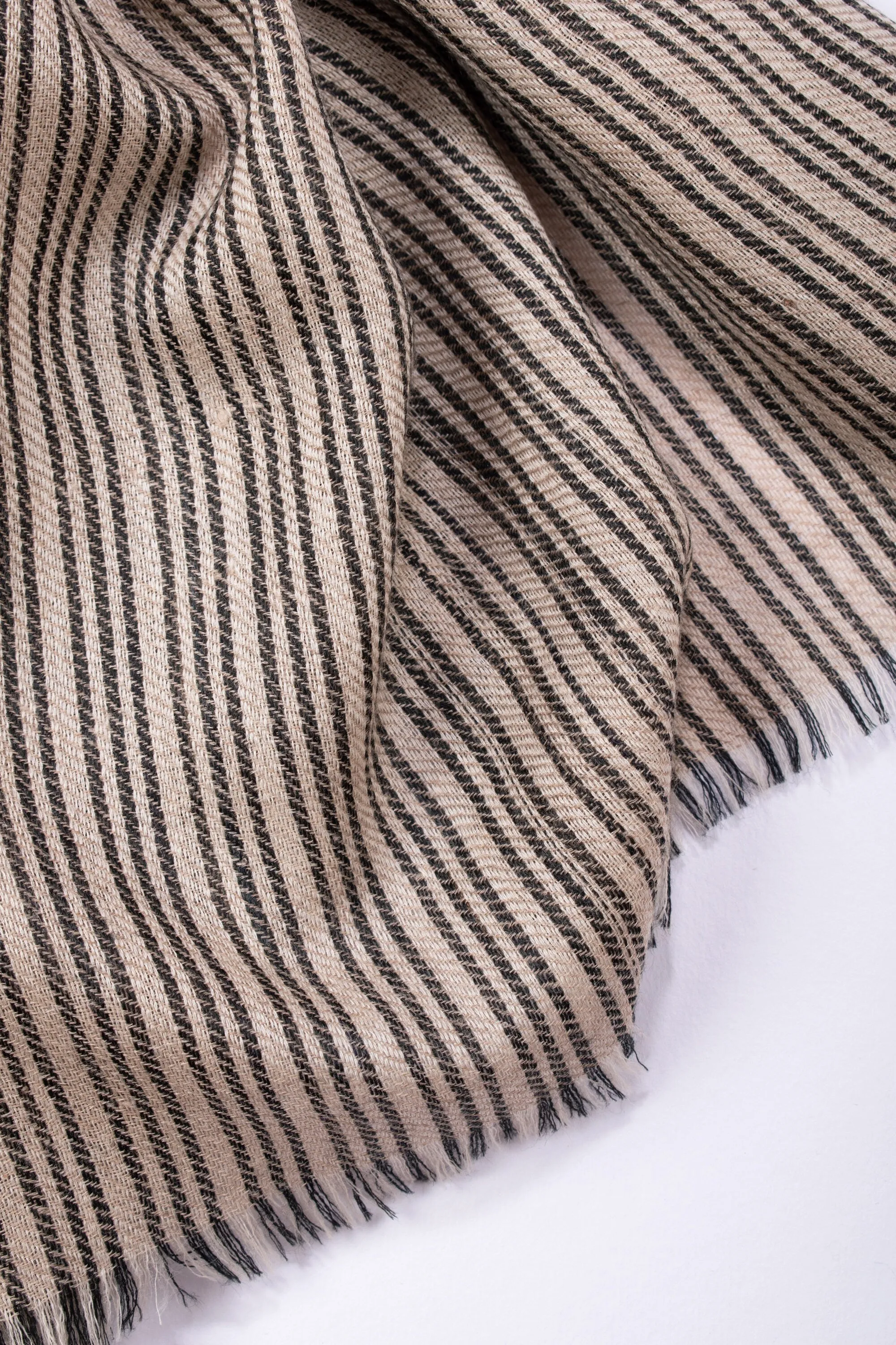 Small Stripes Pashmina Wraps, Stylish Cashmere Scarves, Slow Fashion, Boho Clothing, Gifting Ideas, Super Soft Shawls, 28x80" - LORETTA