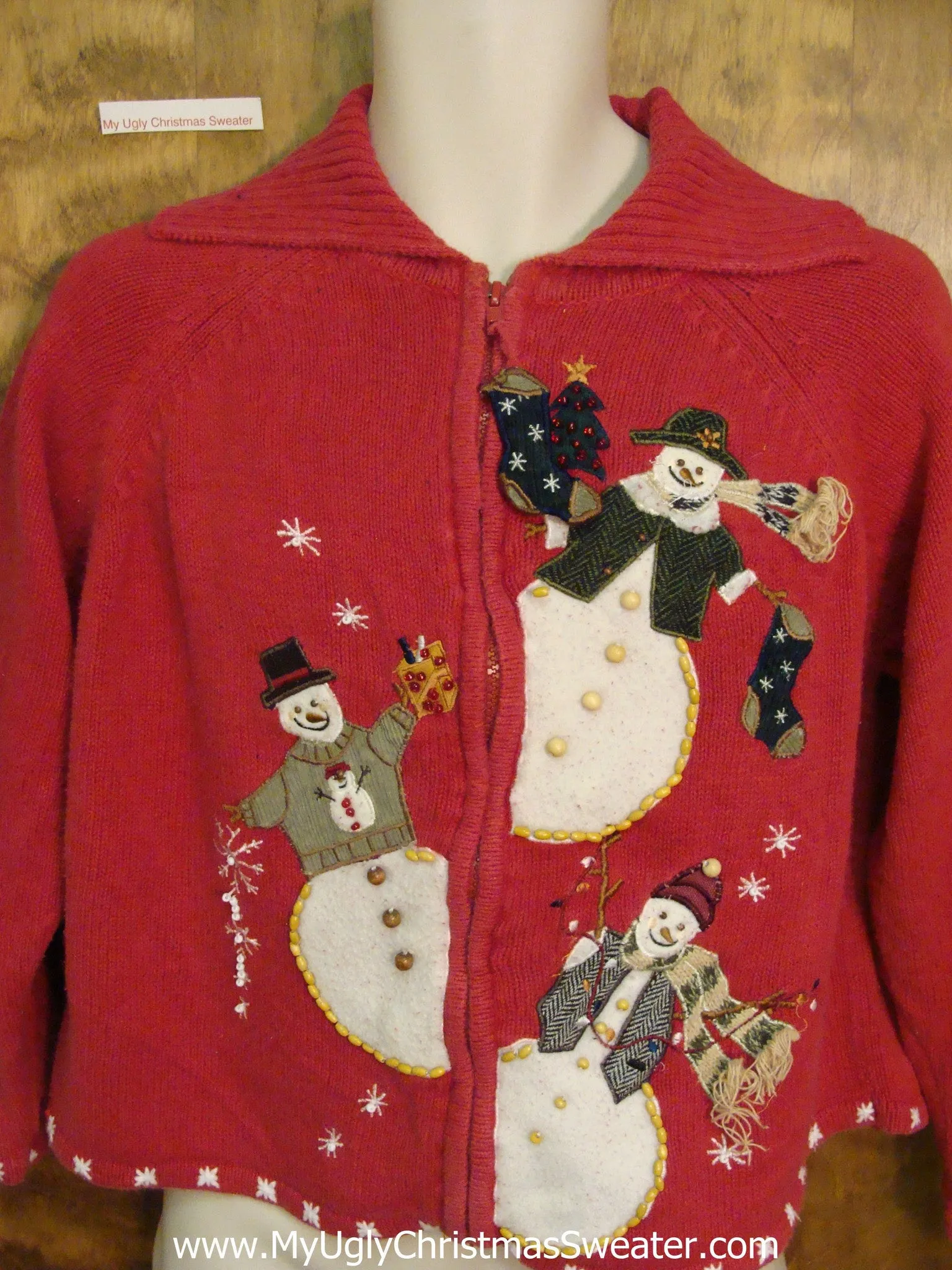 Sneaky Snowmen Trio Horrible Christmas Sweater