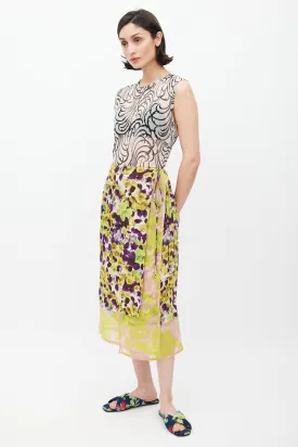 SS 2023 Yellow & Multicolour Floral Wrap Skirt