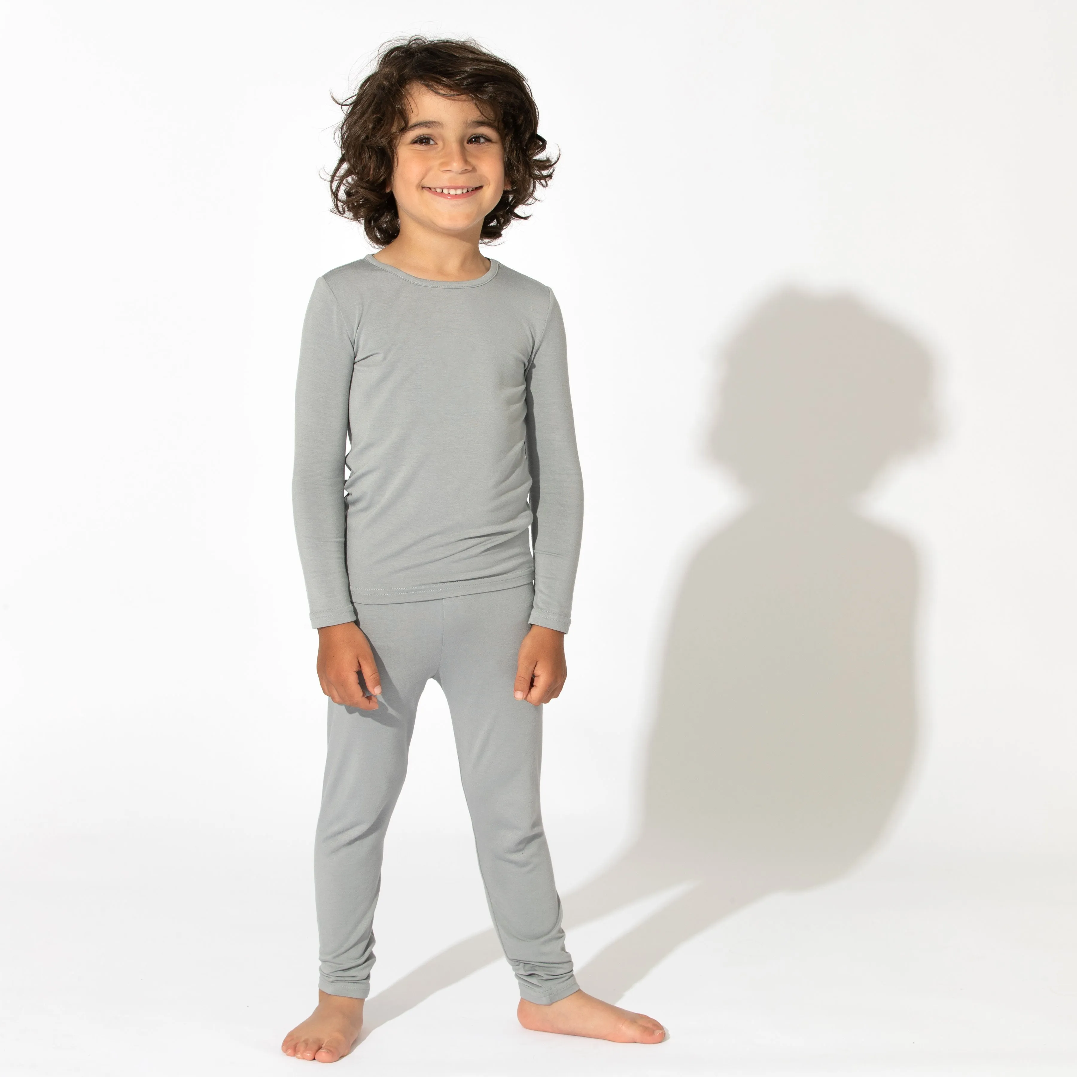 Stormy Grey Bamboo Kids Pajamas