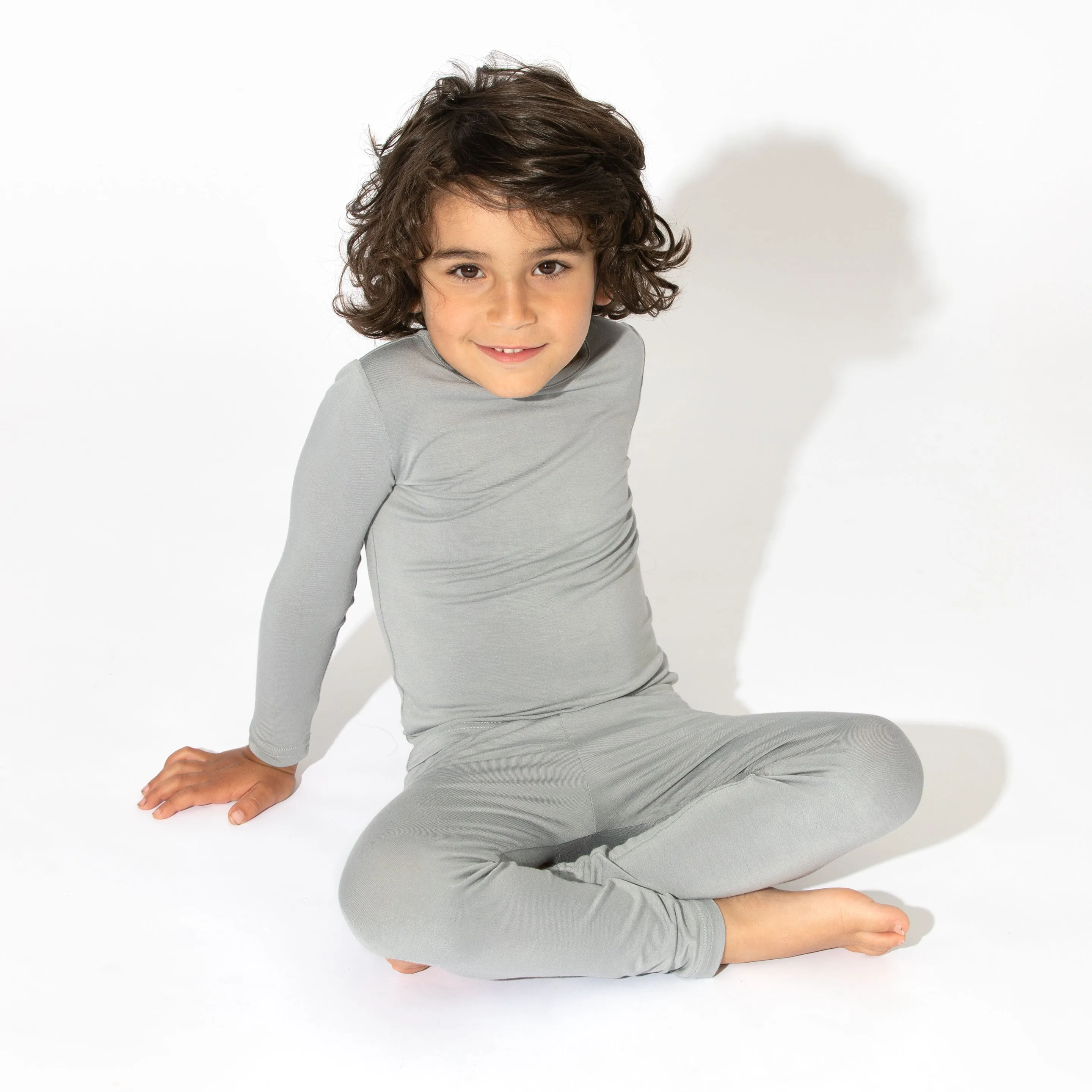 Stormy Grey Bamboo Kids Pajamas