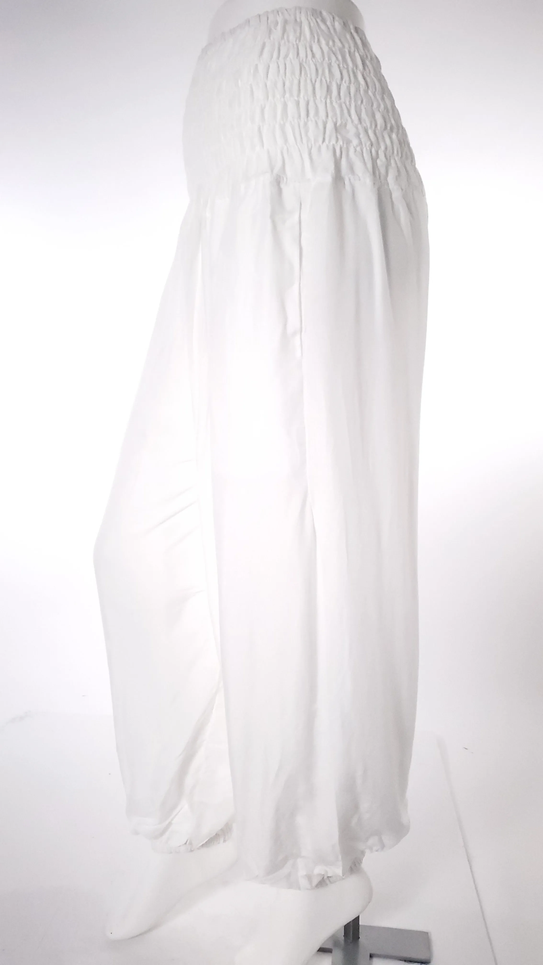 Straight Leg Harem Pants In Solid White