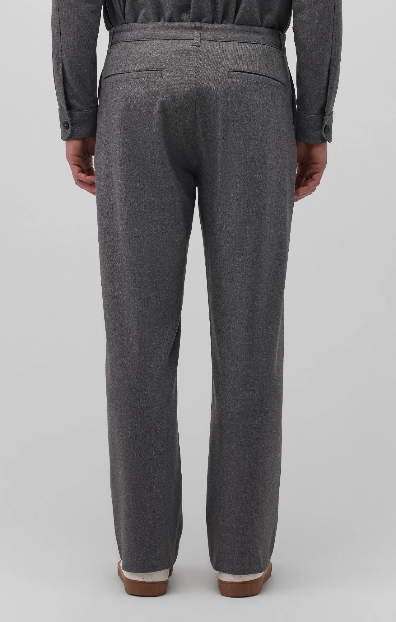 STRAIGHT LEG PANTS IN DARK GREY MELANGE