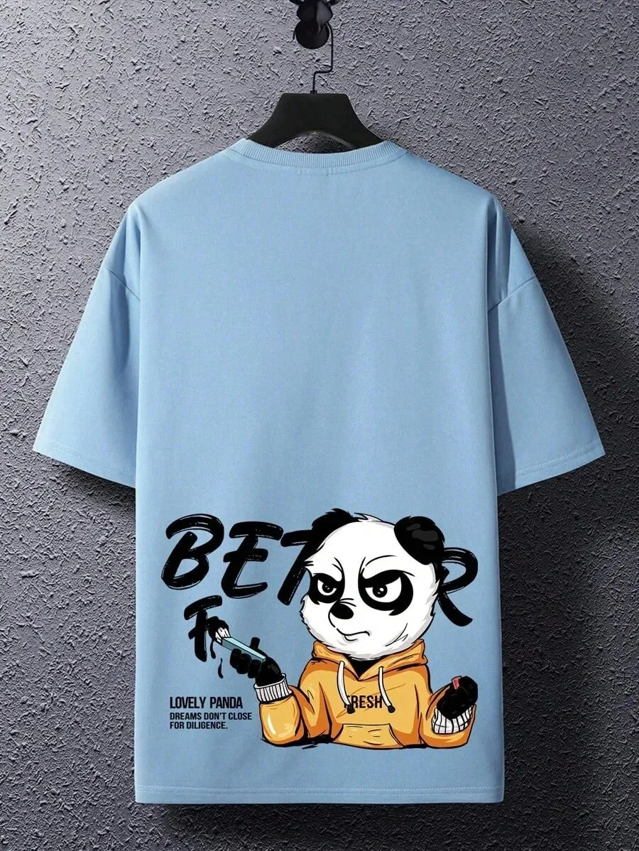 SXV  'Fresh Panda’ Printed Cool Aesthetic Oversized Baggy T-shirt