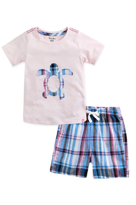 Turtle Pink Short Sleeve Tee & Shorts Set