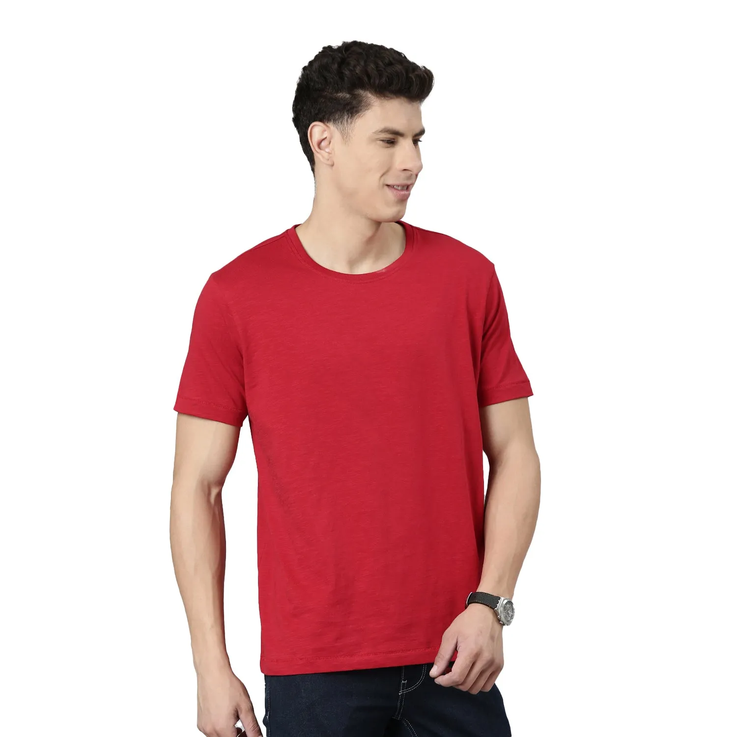 TVS Racing Crew Neck Solid Slub Tee