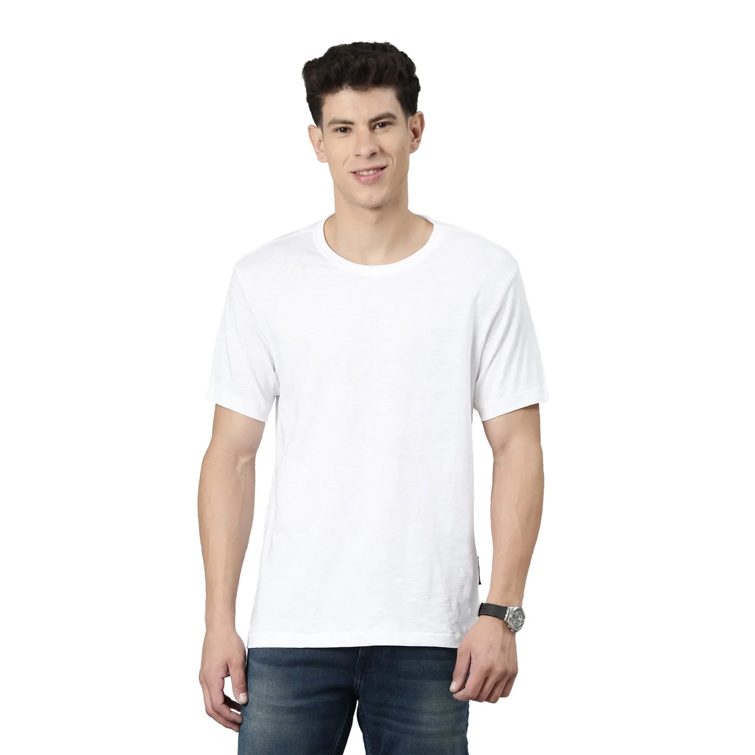 TVS Racing Crew Neck Solid Slub Tee