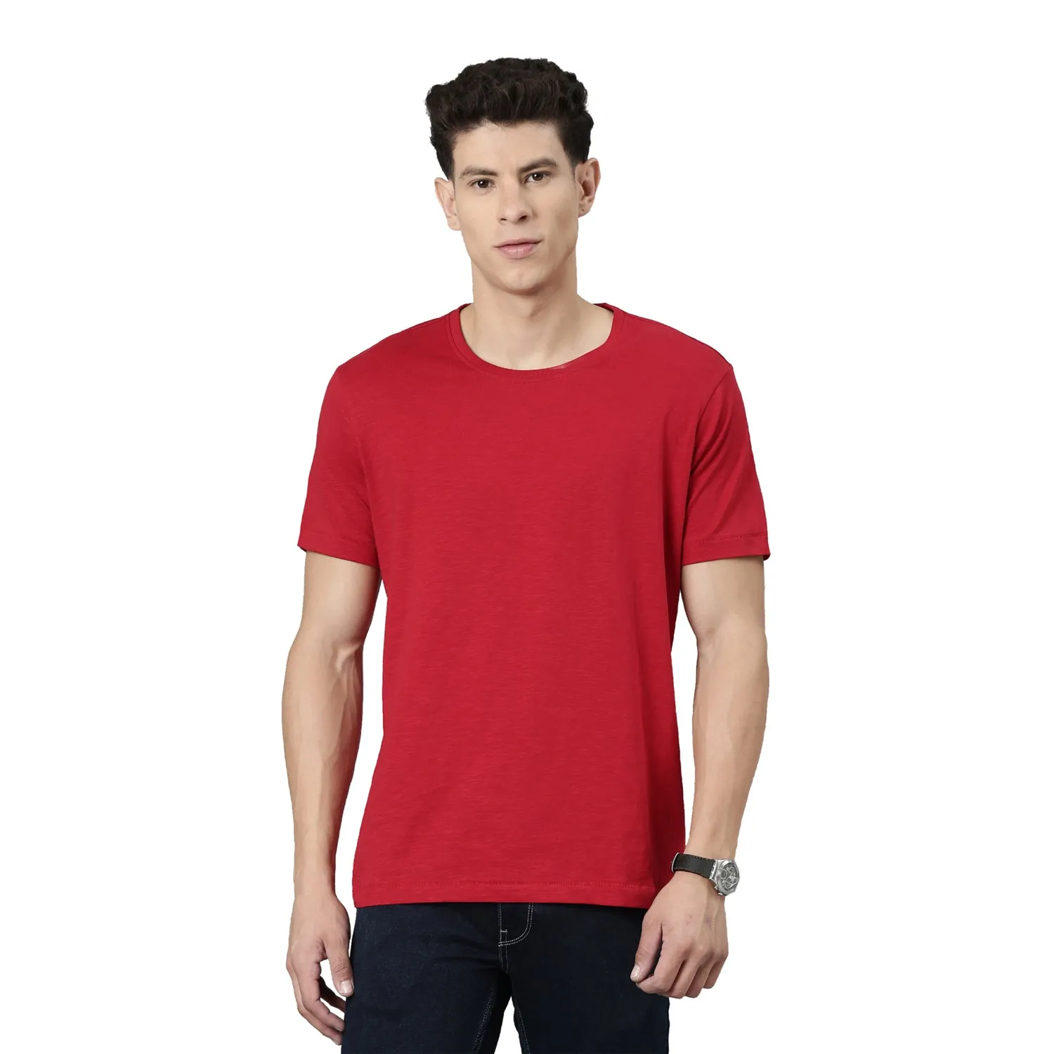 TVS Racing Crew Neck Solid Slub Tee