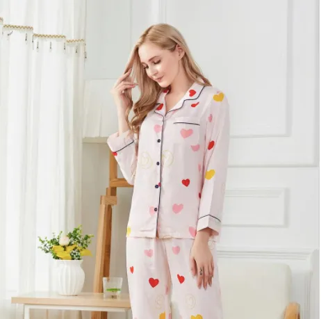 Women's bamboo fiber printed pajamas cover